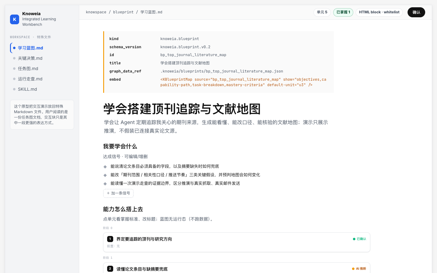 学习蓝图特殊文件：学会搭建顶刊追踪与文献地图，展示达成信号与能力路径